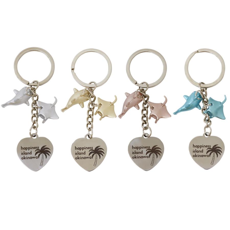 メタルハートプレート キーホルダー OKINAWA 1個 単品 選べる4色