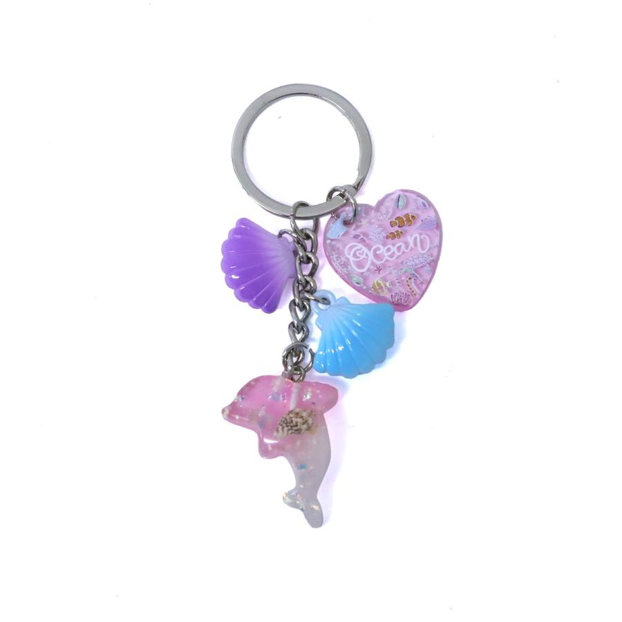 アクアシェルチャームキーホルダー ドルフィン オーシャン 3色セット