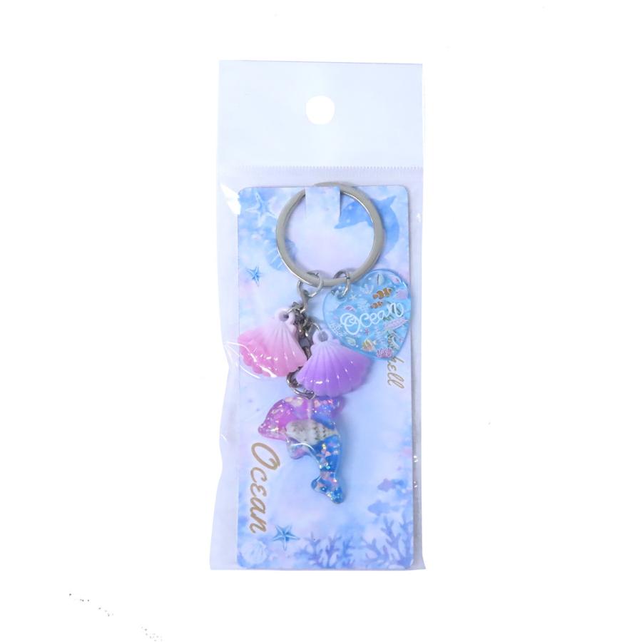 アクアシェルチャームキーホルダー ドルフィン オーシャン 3色セット