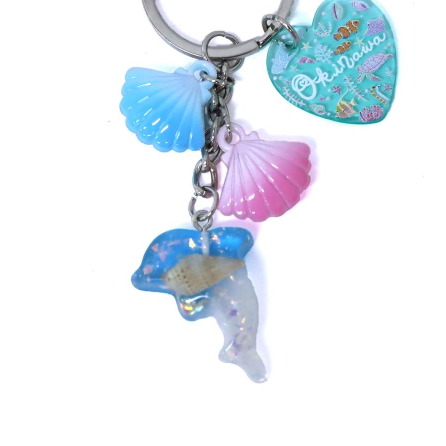 アクアシェルチャームキーホルダー ドルフィン 沖縄 1個 単品 選べる3