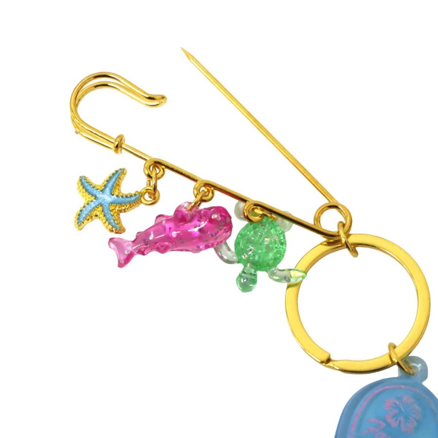 ブローチピン キーホルダー OKINAWA 1個 単品 選べる2種 2WAY