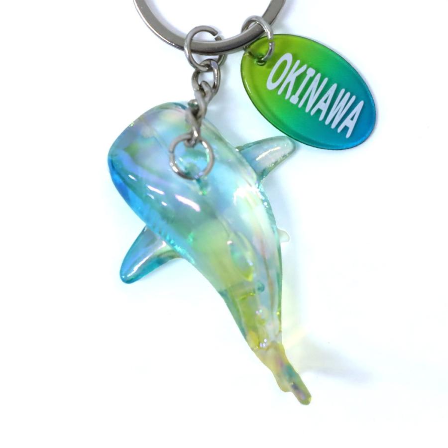 エコロインターナショナルマリンピュアクリスタルキーホルダーステッカー超お買い得品 キラキラマリンキーホルダー 沖縄 ジンベエザメ 3色セット OKINAWA