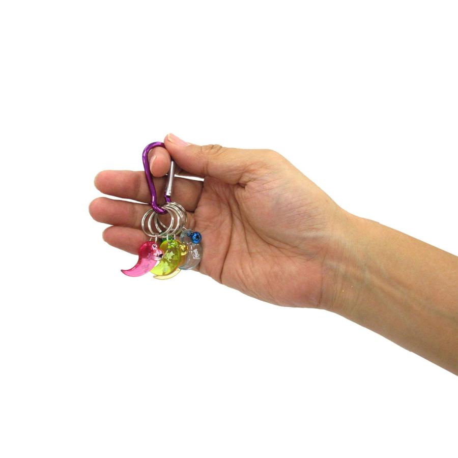 カラビナ付 開運勾玉キーリング 1個 単品 選べる2色 603-901