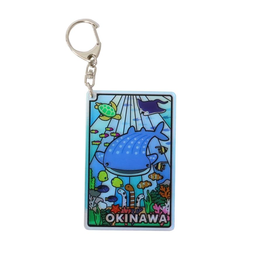 日本製 アクリルオーロラダイカット キーホルダー沖縄 美ら海フレンズ