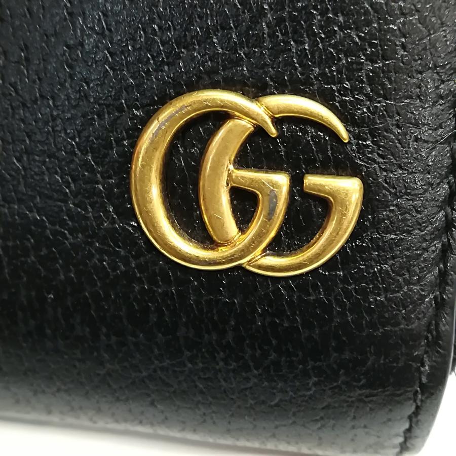 GUCCI グッチ ラウンドジップ 長財布 ブラック シマ GG レザー 箱付き GG 質屋出品【GUCCI】グッチ ラウンドジップ 長財布 レザー ブラック
