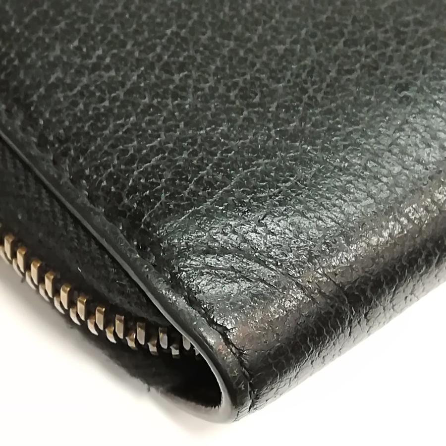 GG 質屋出品【GUCCI】グッチ ラウンドジップ 長財布 レザー ブラック