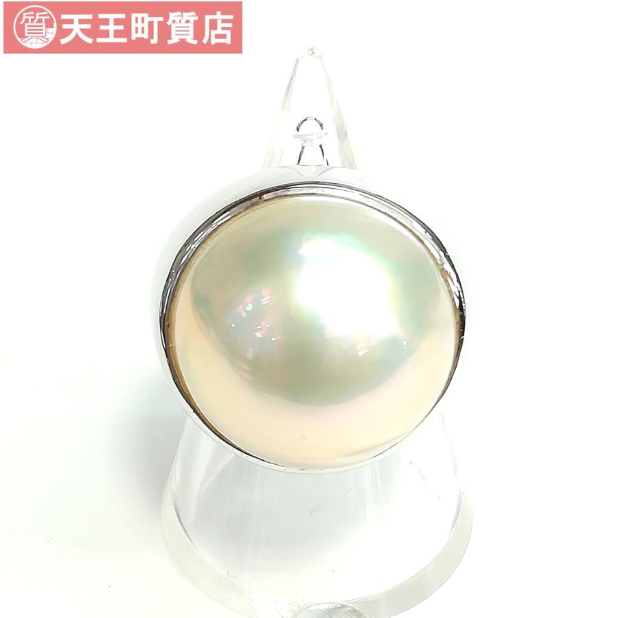 質屋出品【マベパール リング】シルバー 925 マベパール 20mm SV 指輪