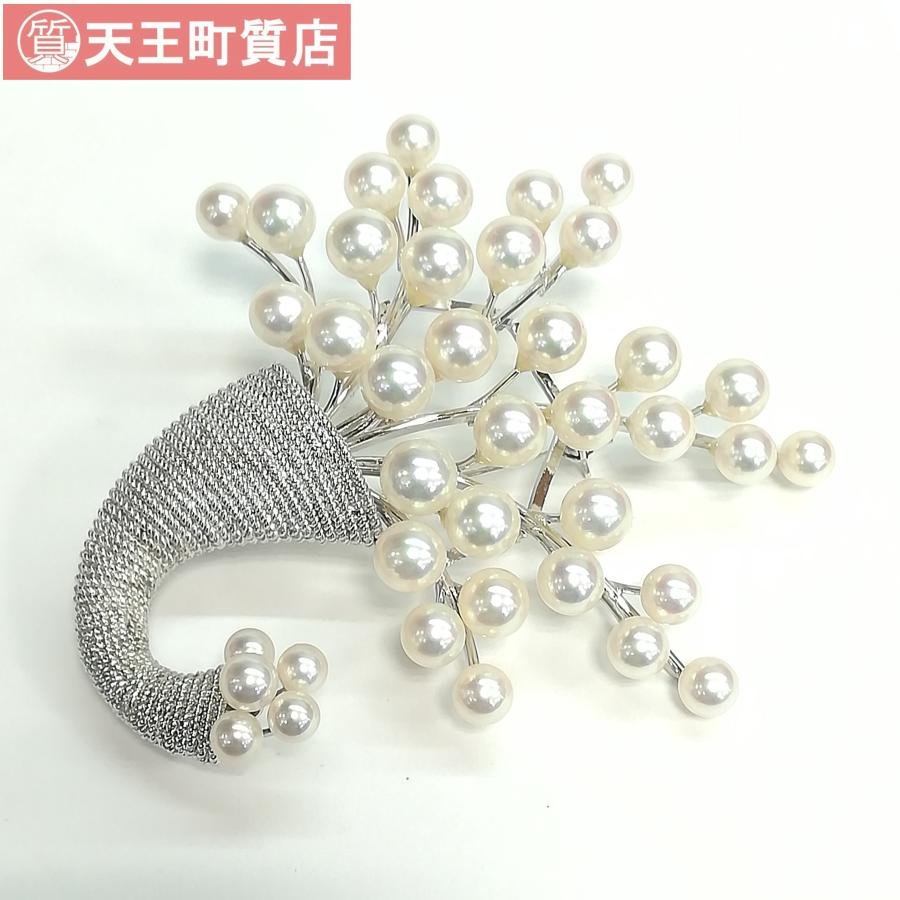 質屋出品【ブローチ】SV シルバー あこや 真珠 ペンダントトップ 中古