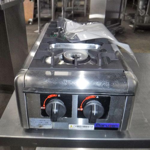 マルゼン業務用 卓上2口 ガスコンロ M-822DC 中古 都市ガス 幅300x奥行
