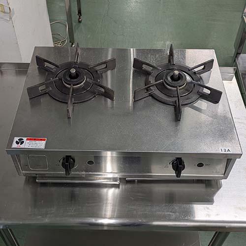 2口ガスコンロ リンナイ(Rinnai) ET21-2STSY-S 都市ガス 業務用 中古