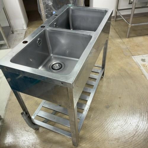 二槽シンク BGなし 業務用 中古/送料別途見積 中古】二槽シンク BGなし 