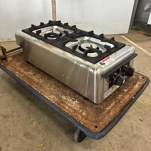 2口卓上ガスコンロ マルゼン M-822DC 都市ガス 業務用 中古/送料別途