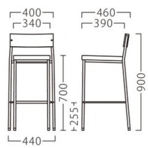業務用椅子【プロシード】ミュースタンドAL1 21919-E 幅400×奥行460×高さ900 シート高700(mm)/業務用/新品/送料無料