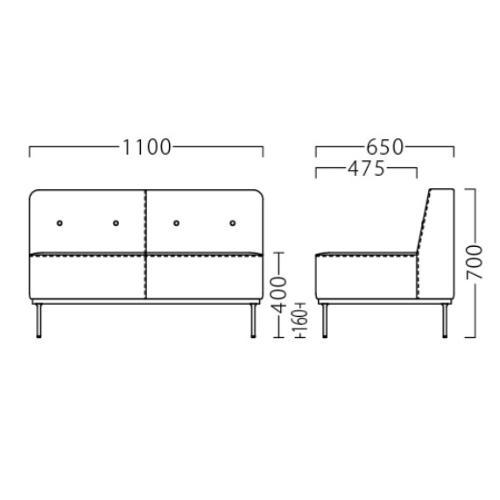 31465-F【プロシード】業務用椅子 アンチェBL2P W1100 W1100×D650×H700 (SH400)(mm)/業務用/新品/送料無料_2