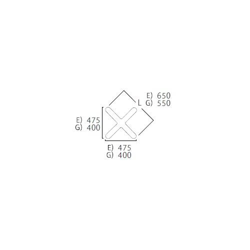 プロシード（丸二金属） テーブル脚 TABLE LEG 十字ベース XL-E(CR)-B ポールφ76 受座角240 (mm) 業務用 送料無料