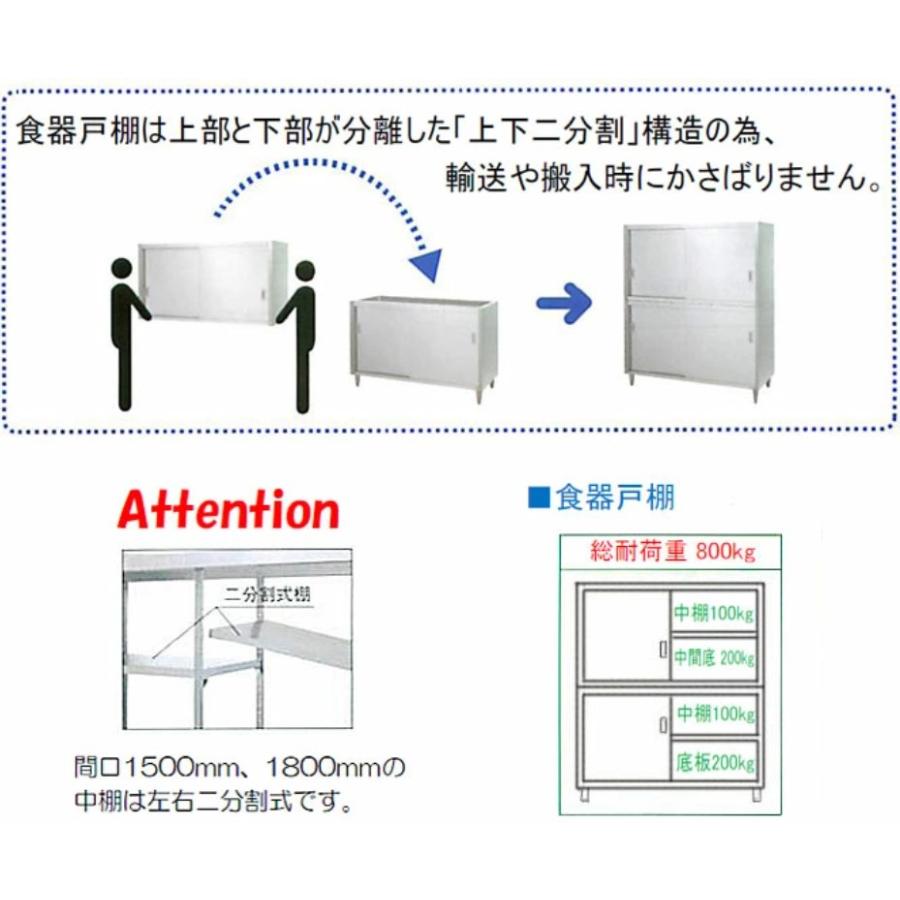 シンコー 食器棚 両面 幅1500×奥行900×高さ1800 (CW-15090)(送料無料)(業務用)の画像
