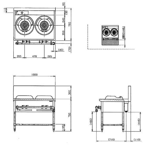 業務用/新品 タニコー CR 型中華レンジ TGCR-A100-U (旧型式:CR 業務用/新品 タニコー CR 型中華レンジ TGCR-A100-U (旧型式:CR