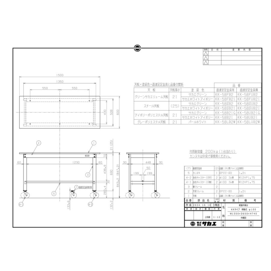43930 【サカエ】軽量作業台KKタイプ KK-58LB2W 幅1500×奥行600×高さ840(mm) /業務用/新品/送料無料_2