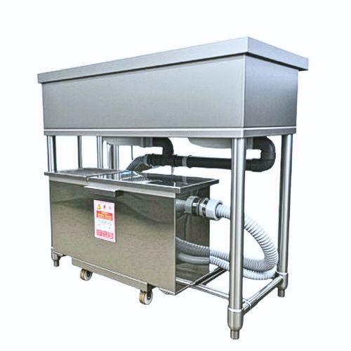 2GT-945【テンポス】グリストラップ付二槽シンク バックガードなし 幅