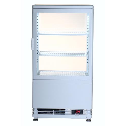テンポスオリジナル】TB4面ガラス冷蔵ショーケース 58L 白 TBSC4-058