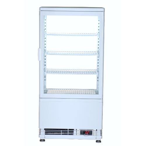 テンポスオリジナル】TB4面ガラス冷蔵ショーケース 68L 白 TBSC4-068