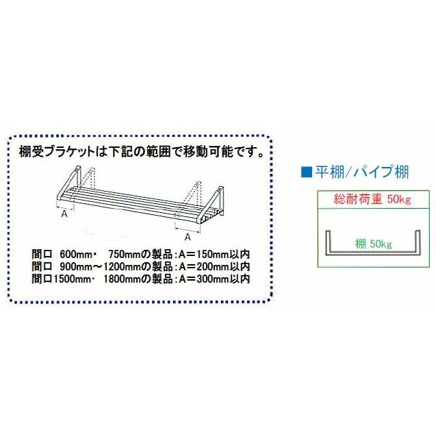シンコー パイプ棚 幅750×奥行240×高さ300 (P-7525)(送料無料)(業務用)の画像