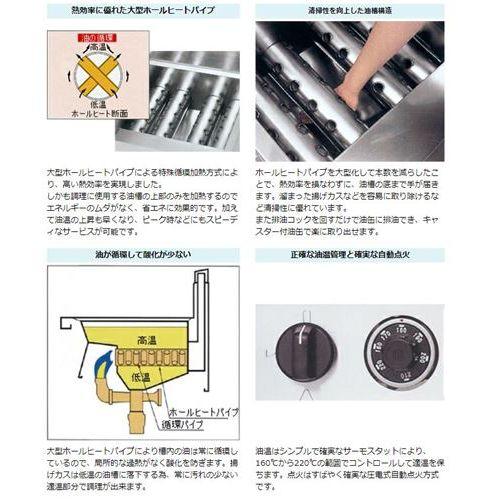 3年保証】MGF-23K 【マルゼン】 ガスフライヤー 23L 幅530×奥行600×高