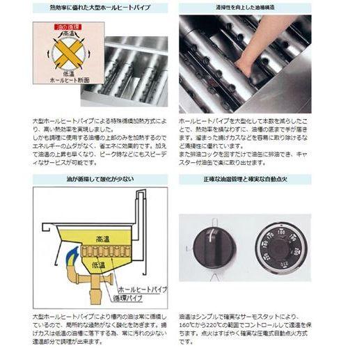 3年保証】MGF-18WK 【マルゼン】 ガスフライヤー 18L×2 2槽式 幅830