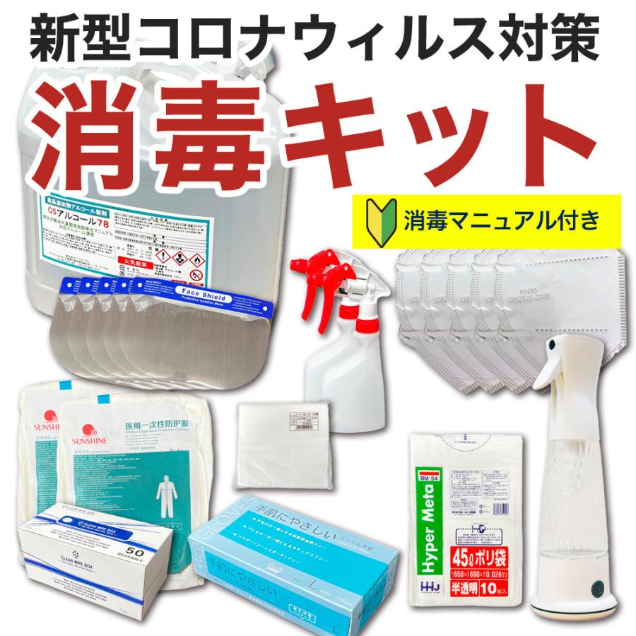 消毒キット 消毒セット ウイルス対策キット ウイルス対策セット 防護服 