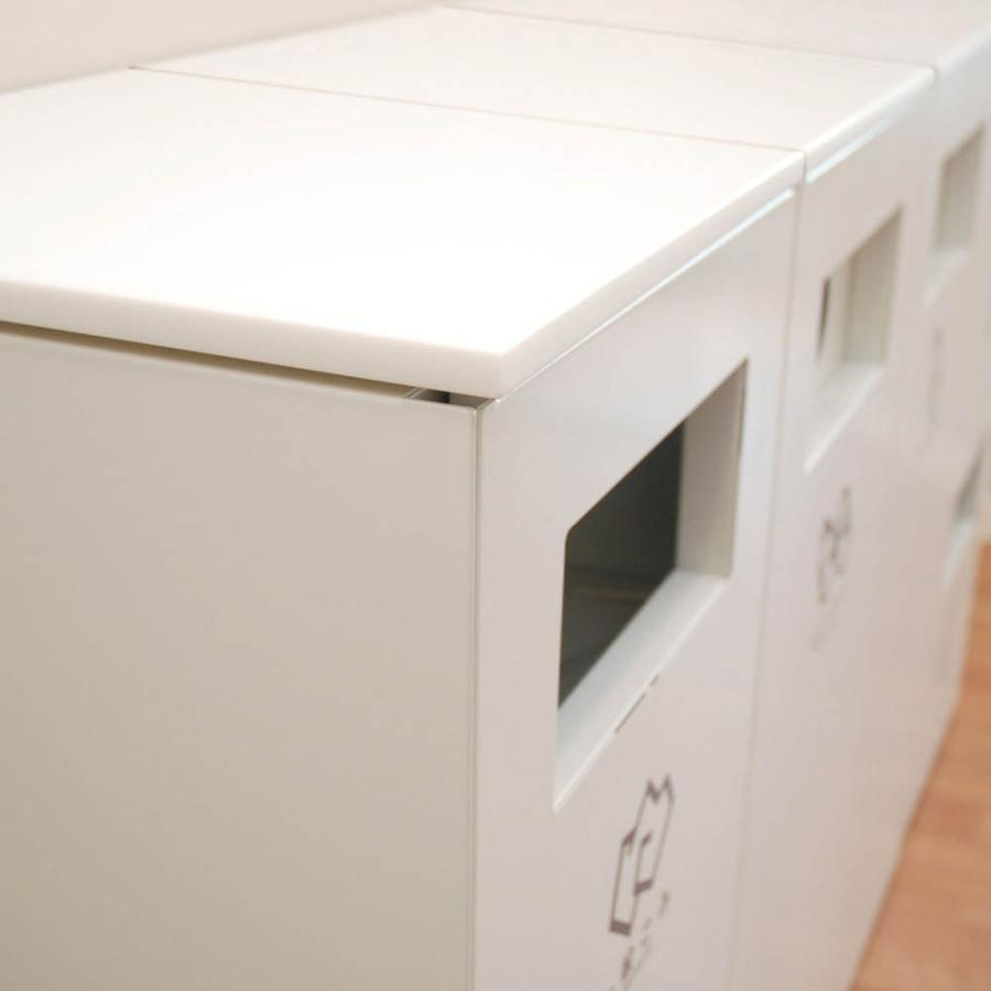 ダストボックス分別NK-4545A W 人工大理石天板 屋内 業務用 約42L ゴミ箱 リサイクルボックス 店舗 施設 会館 YW-304-ID-J 山崎産業 メーカー直送品の画像