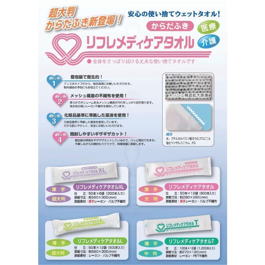 使い捨てタオル リフレメディケアタオルL 超大判(薄手) 560×300mm(600本入り)の画像