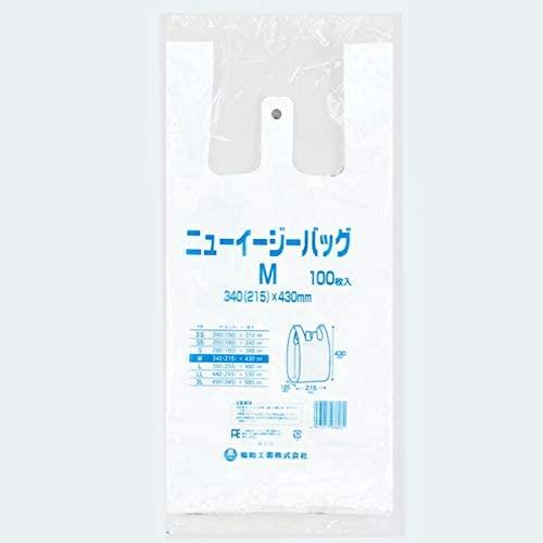 レジ袋 M　乳白　340×430mm　2000枚　福助工業　ニューイージーバッグ M 乳白