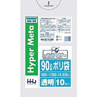 ポリ袋 90L 透明 LL+Meta 0.03×900×1000mm 10枚×40（400枚）BM98