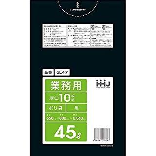 【個人宅配送可】再生原料使用　ポリ袋　45L　LLDPE　0.04×650×800　黒　10枚×40冊(400枚)　GI47【取り寄せ商品・即納不可・代引き不可・返品不可】 ポリ袋 45L 黒 LLDPE 0.04×650×800mm 10枚×40冊 （400枚） GL47 : 店舗