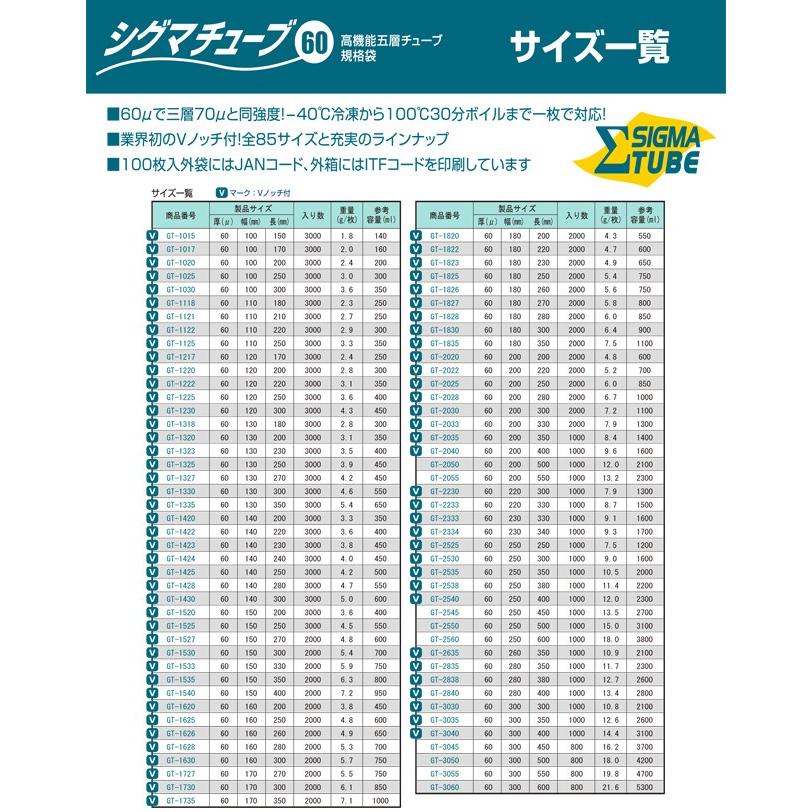 クリロン化成 シグマチューブ 60μ GT-2035 1ケース1000枚 0.06×200