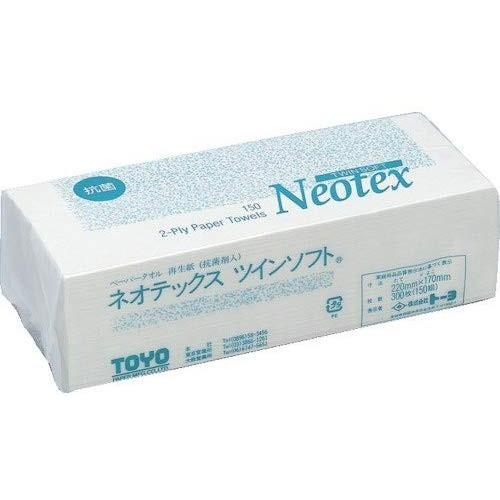 トーヨ ペーパータオル ネオテックスツインソフト(抗菌) 小判 ダブル 150組×48袋 :neotexs:店舗用品ショップ - 通販