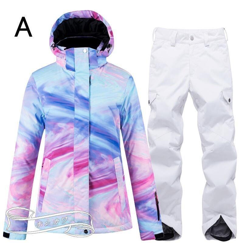 新しく着き スノーウェア レディース スノーボードウェア スキーウェア スノボウェア セットアップ レ スノーボードウェア スキーウェア スノボウェア セットアップ 上下セット 暖かい 厚手 大きいサイズ 防風 防水 撥水 パンツ ジャケット ウエア