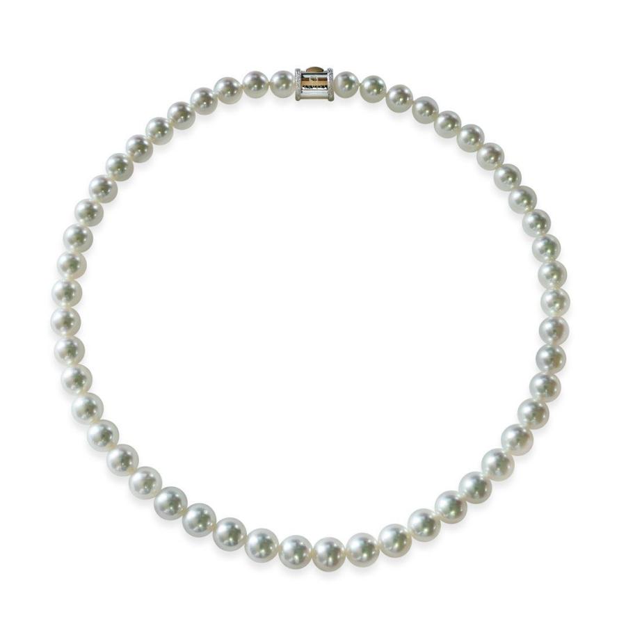 真珠 ネックレス 8.0〜8.5mm 無調色 ナチュラルホワイト テリ：A 巻き 