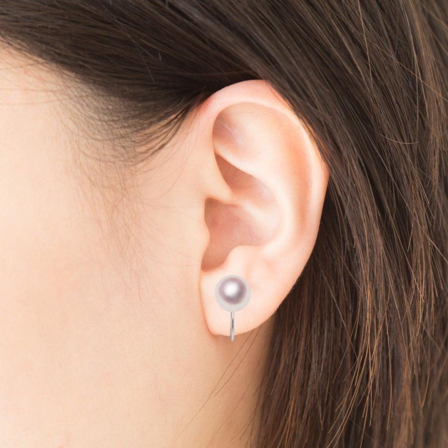 真珠 イヤリング K14WG 8.0mm あこや アコヤ 宇和島 パール 誕生日 冠 