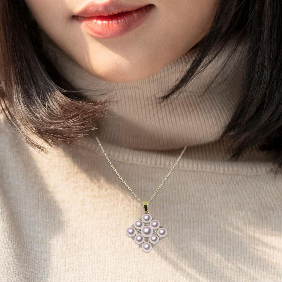 K18パールダイヤ0.11ct ネックレストップ真珠9.3㎜