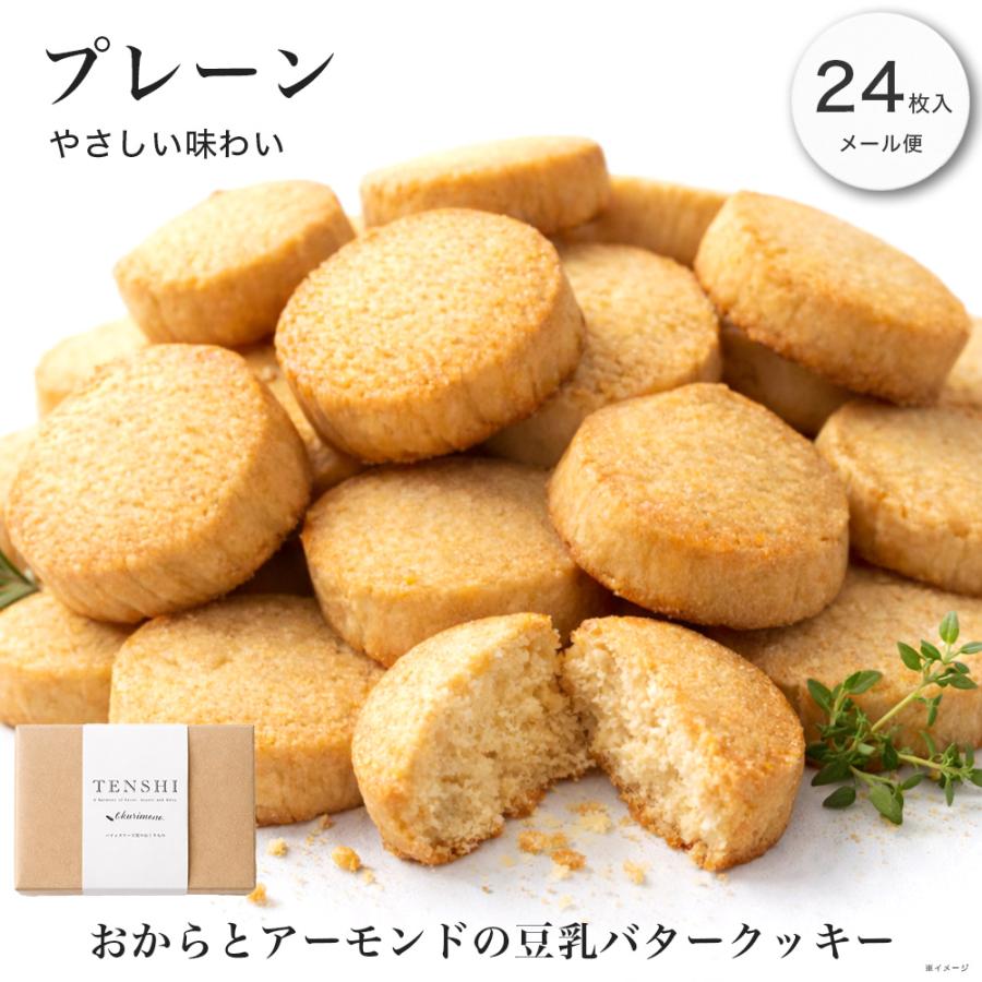 父の日 お菓子 スイーツ ギフト ダイエット ヘルシー 健康 置き換え 食品 おやつ 個包装 おからとアーモンドの豆乳バタークッキー24枚入 プレーン（Yahoo!・パティスリー天使のおくりもの）