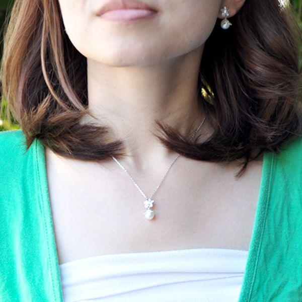 天使の卵 直営店 シルバーネックレス レディース パール 真珠 花 パールフラワー 天使1192PLRM 彼女 妻 母の日_3