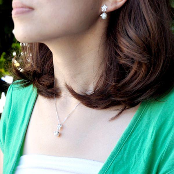 天使の卵 直営店 シルバーネックレス レディース パール 真珠 花 パールフラワー 天使1192PLRM 彼女 妻 母の日_4