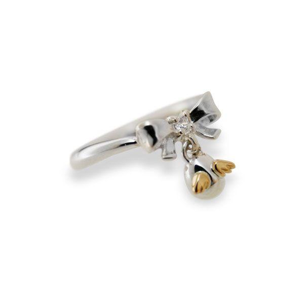 天使の卵 直営店 リング 指輪 誕生石 ピンキーリング 小指用 バースデーリボン 天使2134CZ 彼女 妻 誕生日 プレゼント