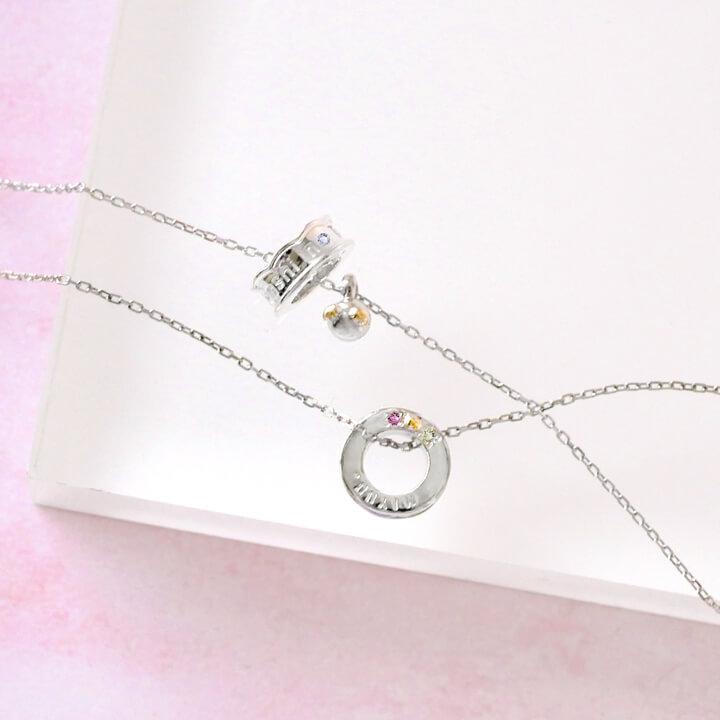 天使の卵 直営店 ベビーリング ネックレス セット 誕生石3個 出産祝