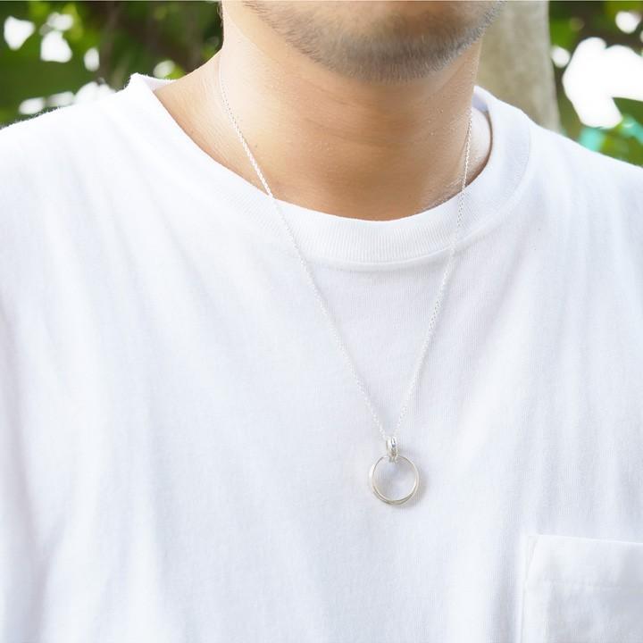 リングホルダー ネックレス メンズ 誕生石 シルバー 指輪をネックレス 