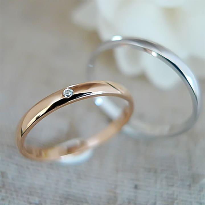 リング レディース K10 K18 プラチナ  LSR0601DPK Lovers & Ring 素材が選べるリング 彼女 妻 夏の画像