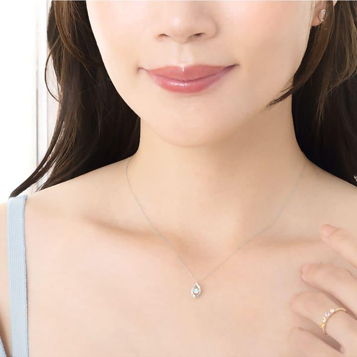 ネックレス レディース 雫 ダンシングストーン ドロップ 誕生石 MIP11010 彼女 妻 母の日