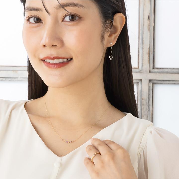 ネックレス レディース K10 10金 アミュレット ラインネックレス 天然石 MIP11022 彼女 妻 母の日_5
