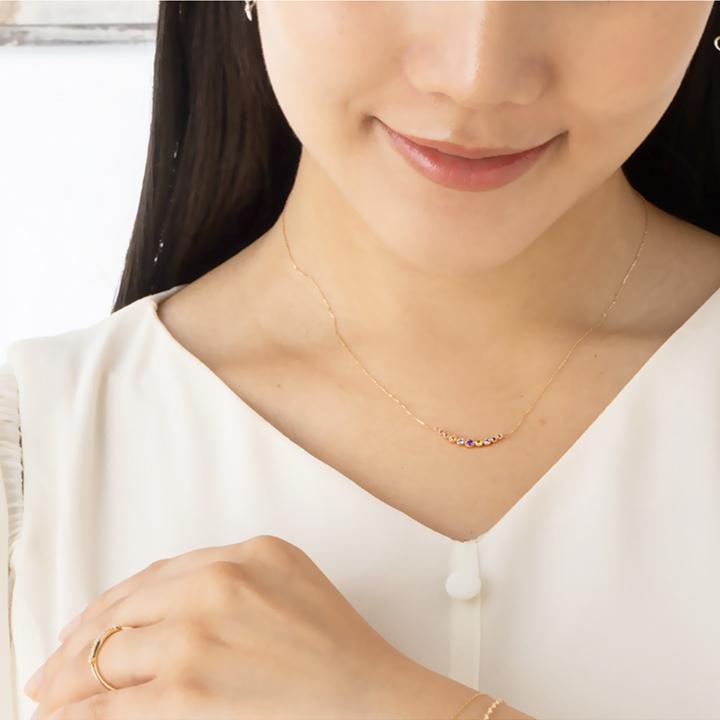 ネックレス レディース K10 10金 アミュレット ラインネックレス 天然石 MIP11022 彼女 妻 母の日_6